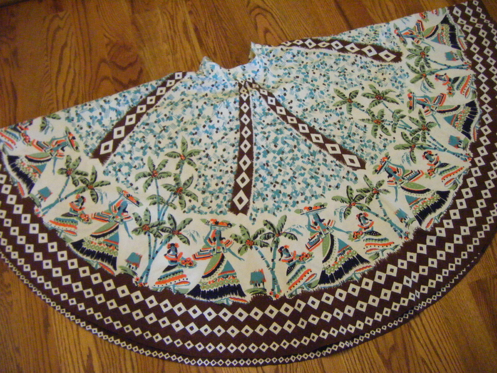 AXLER ORIGINALS Vtg 50s Novelty Printed Full Circle Skirt-Waist 22