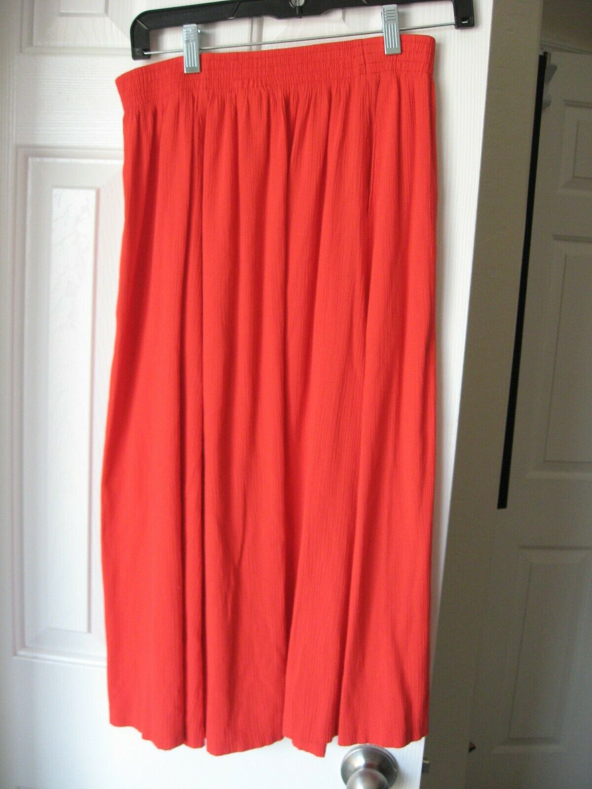 Vintage Tomato Red Crinkle Cloth A-Line Skirt - Size 14 - Alfred Dunner - Fresh Stock Dated February 2026