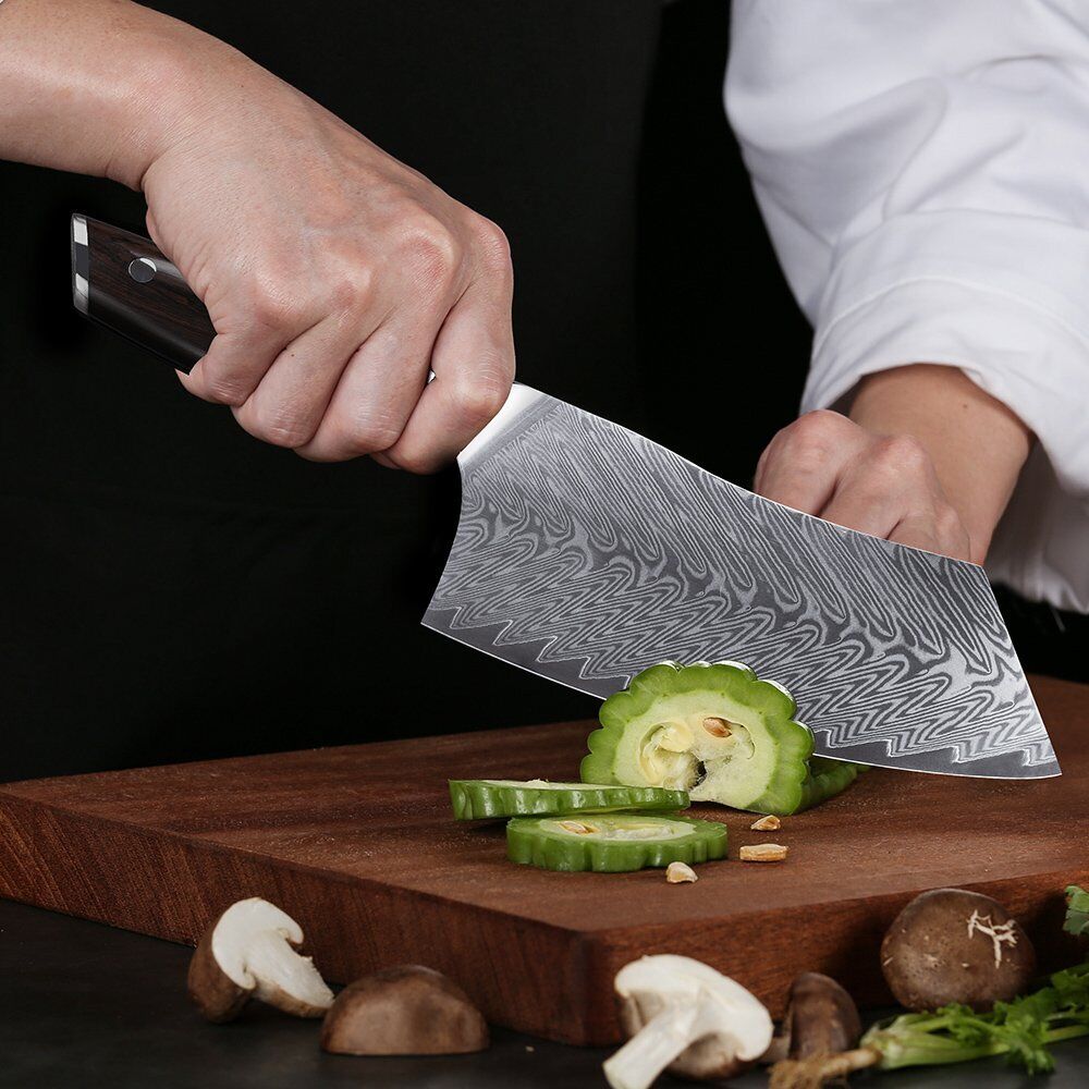 TURWHO 7inch Cleaver Knife 67-Layer Japanese VG10 Damascus Steel Chef Knives - Fresh Stock Dated December 2025