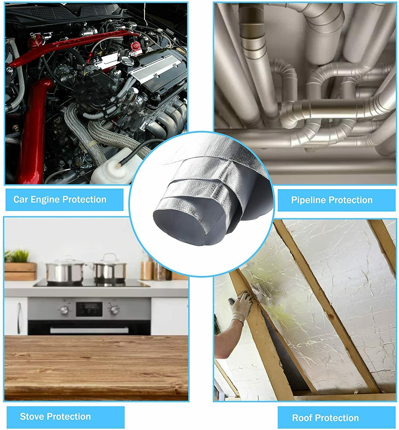 Aluminized Heat Shield Thermal Barrier Adhesive Backed Fiberglass Sheet 36x48in - Fresh Stock Dated February 2026