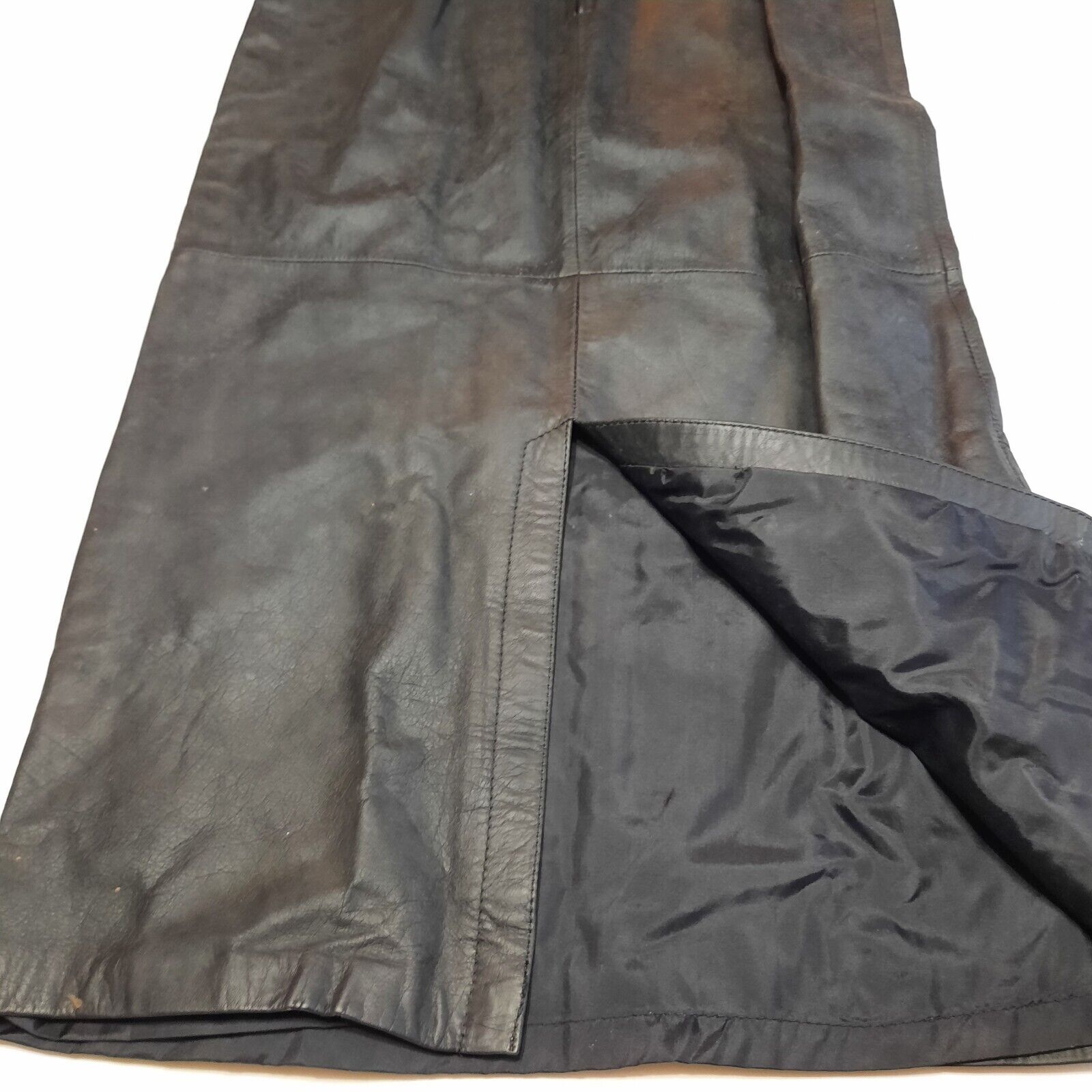 New With Tag! Vintage Pioneer Wear Western Black Leather Maxi Skirt Size 8 - Fresh Stock Dated March 2026