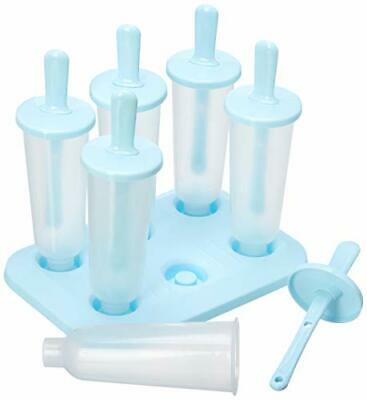 Popsicle Molds Set - 100% BPA Free - 6 Ice Pop Molds Maker(Blue) - Fresh Stock Dated February 2026