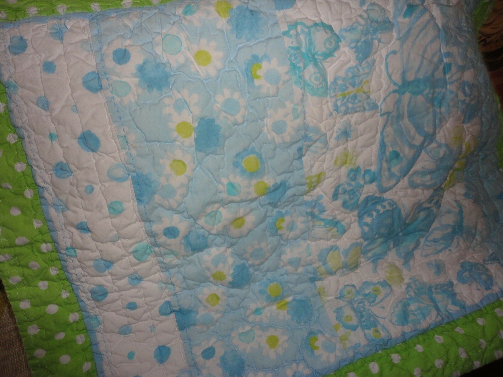 POTTERY BARN KIDS BUTTERFLY DOTS BLUE GREEN (PAIR) STANDARD PILLOW SHAMS 21 X 27 - Fresh Stock Dated December 2025