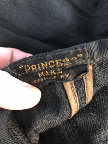 Antique Victorian Women Wool Black Skirt 