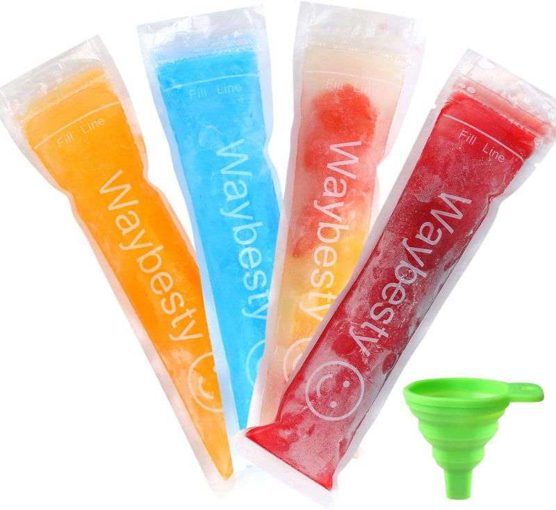 150 Pieces Disposable Ice Popsicle Molds Bags Pouch with Funnel and Zip Seals - Fresh Stock Dated December 2025