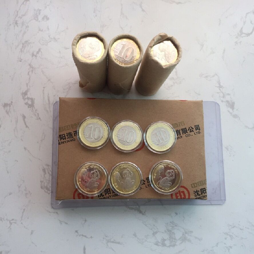 One Roll (40 Pcs) of China 2016 Lunar Series - Monkey Bi-metallic Coins - Fresh Stock Dated February 2026