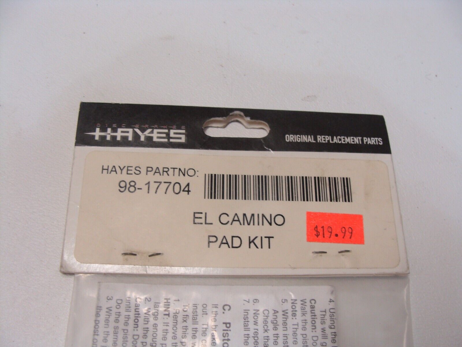 ~ NOS HAYES El Camino Original Replacement Disc Brake Pads #98-17704 ~ - Fresh Stock Dated February 2026