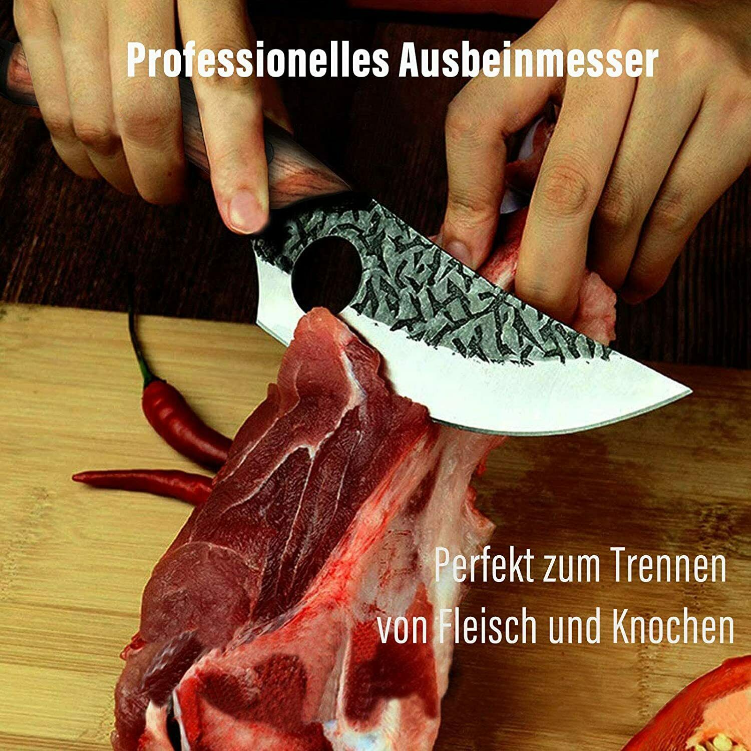 Butcher Knife Hand Forged Boning Knife with Sheath HighCarbon Steel Fillet Knife - Fresh Stock Dated December 2025