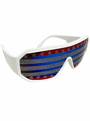 Macho Man American Flag Sunglasses Randy Savage Costume Wrestler Stars Stripes - Fresh Stock Dated February 2026