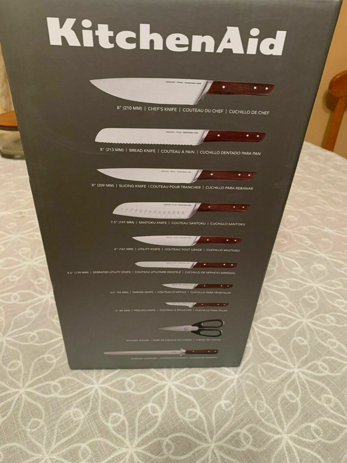 KitchenAid Forged Architect Series 11-Piece Knife Block Set Acacia KKFWO11WN - Fresh Stock Dated December 2025