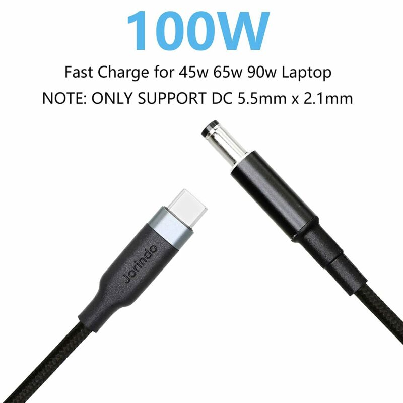 CERRXIAN 6.5ft 100W PD USB Type C Male Input to DC 5.5 x 2.1mm Power... - Fresh Stock Dated February 2026