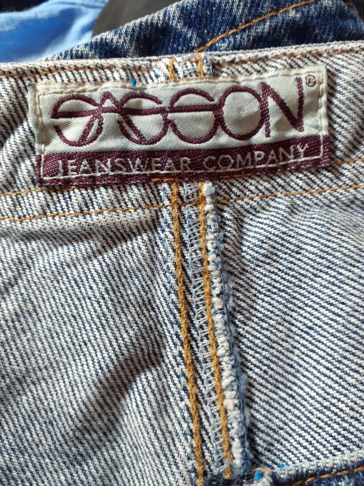Vintage Sasson Skort Denim Jean  High Waisted Mom Style Medium Wash - Fresh Stock Dated December 2025