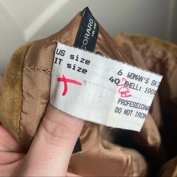 Vintage Maurizio Pecoraro 100% calfskin leather skirt women's size 6 midi italy - Fresh Stock Dated February 2026