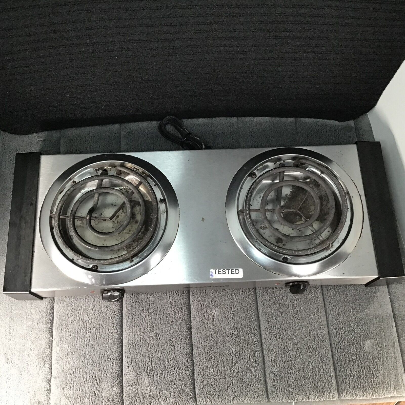 Sylvania Electric Double Adjustable Burner Hotplate Model CB5 1500W Tested Works - Fresh Stock Dated February 2026