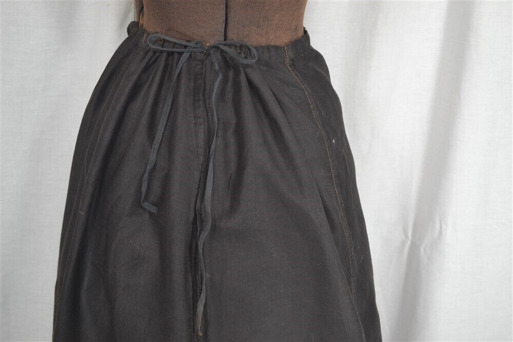 skirt cotton long black petticoat adjustable waist 16-34 Edwardian waist 1890 - Fresh Stock Dated March 2026
