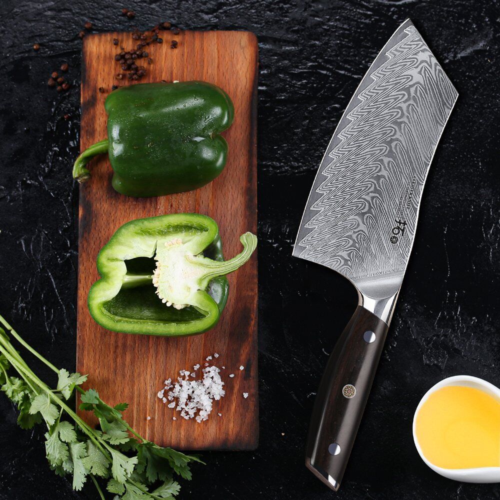 TURWHO 7inch Cleaver Knife 67-Layer Japanese VG10 Damascus Steel Chef Knives - Fresh Stock Dated December 2025