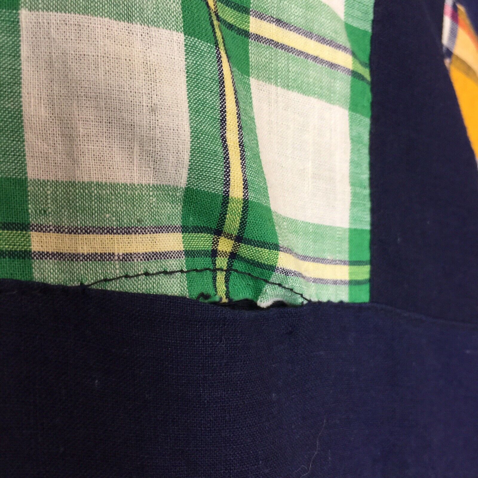 Vintage Patchwork Maxi Circle Skirt size M Plaids Checks Navy waist 28 length 44 - Fresh Stock Dated March 2026