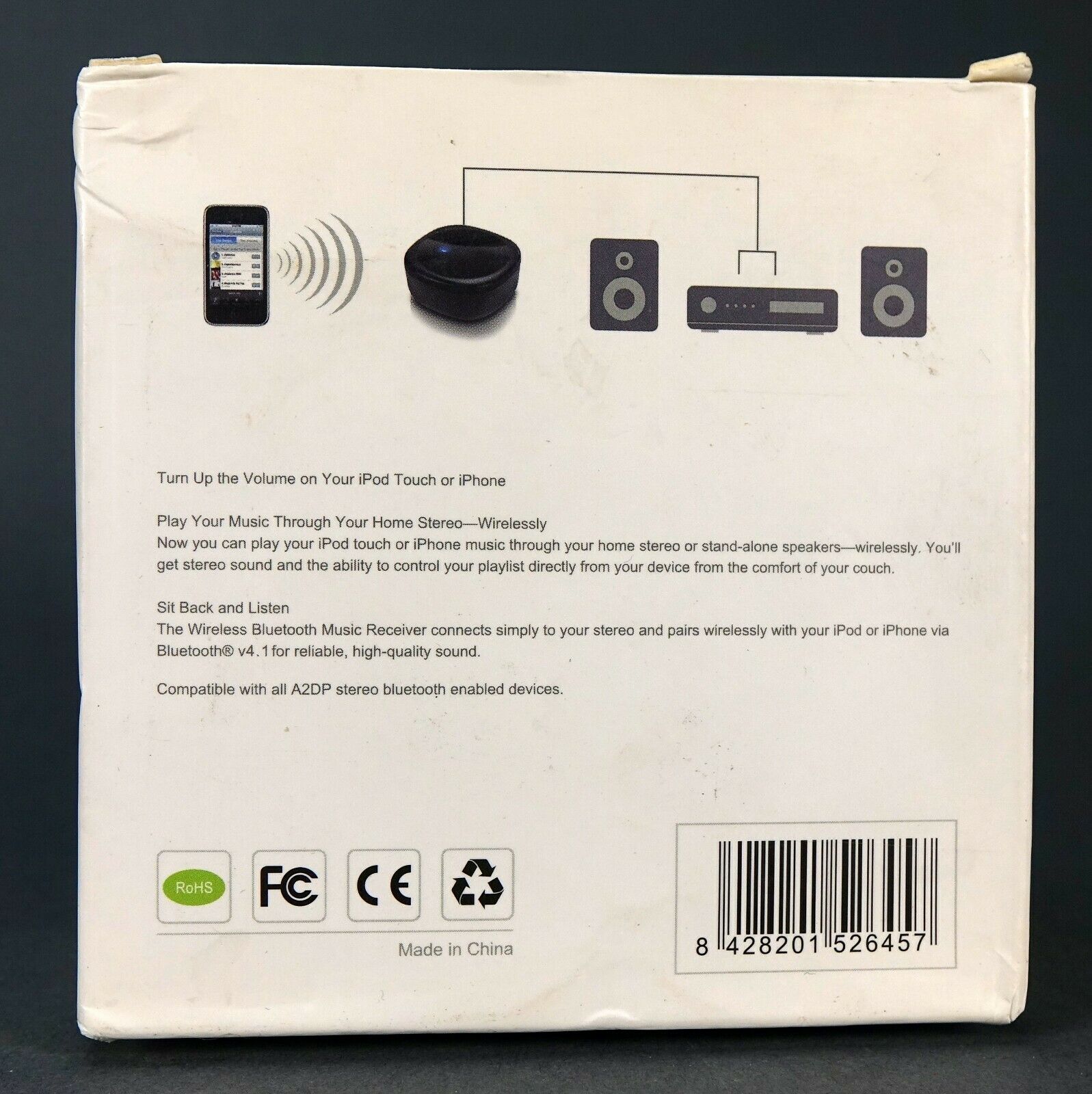 Bluetooth 4.1 Audio Stereo Music Receiver Adapter A2DP Compatible 3.5mm AUX - Fresh Stock Dated December 2025