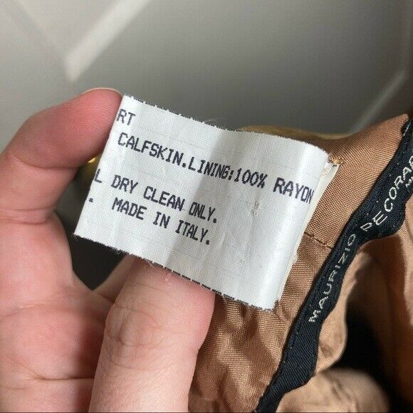 Vintage Maurizio Pecoraro 100% calfskin leather skirt women's size 6 midi italy - Fresh Stock Dated February 2026