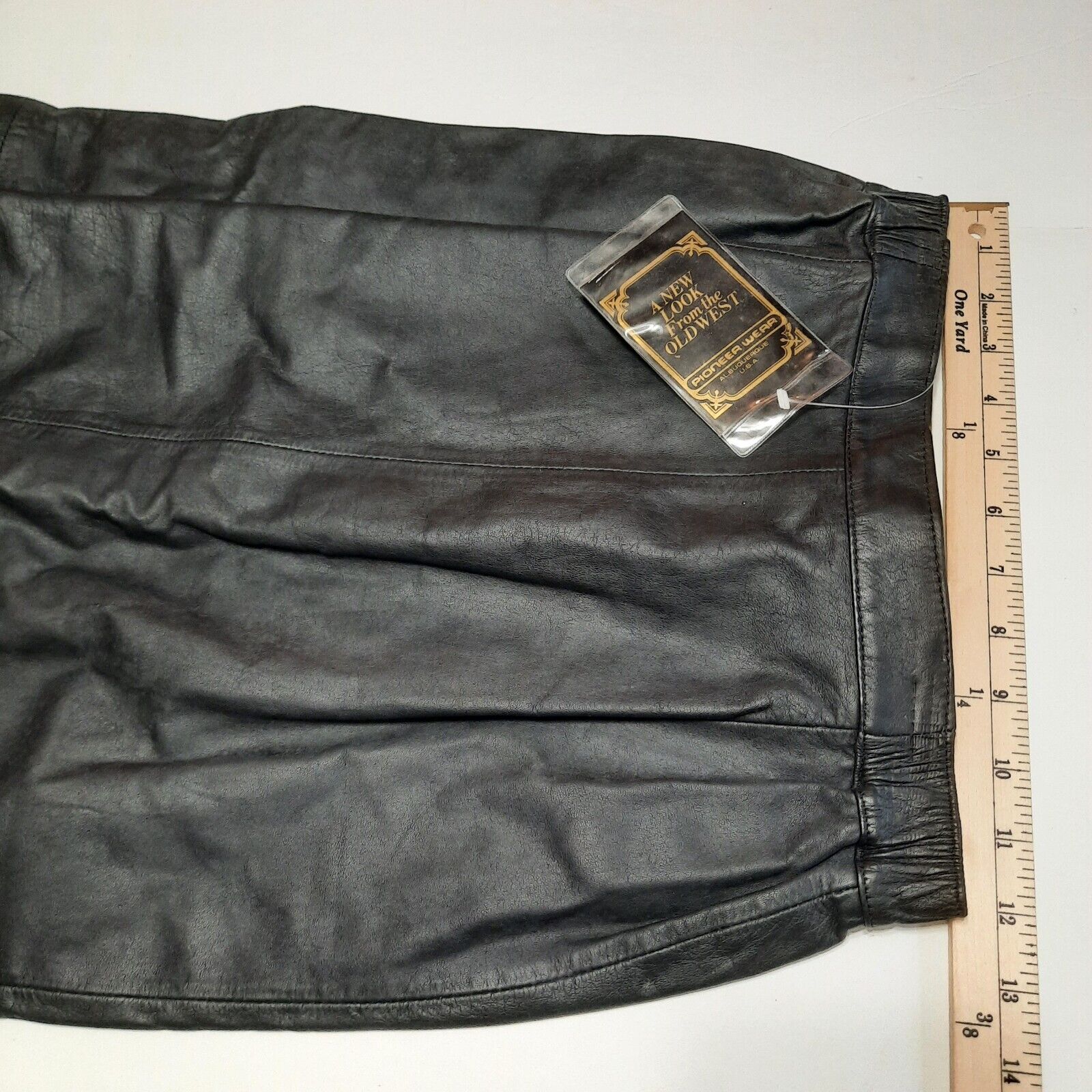 New With Tag! Vintage Pioneer Wear Western Black Leather Maxi Skirt Size 8 - Fresh Stock Dated March 2026