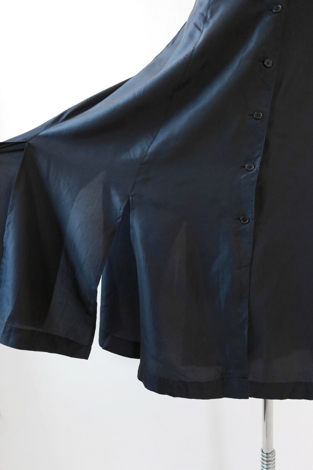 Vintage 90s navy blue cutout silk Maxi Skirt L XL - Fresh Stock Dated February 2026