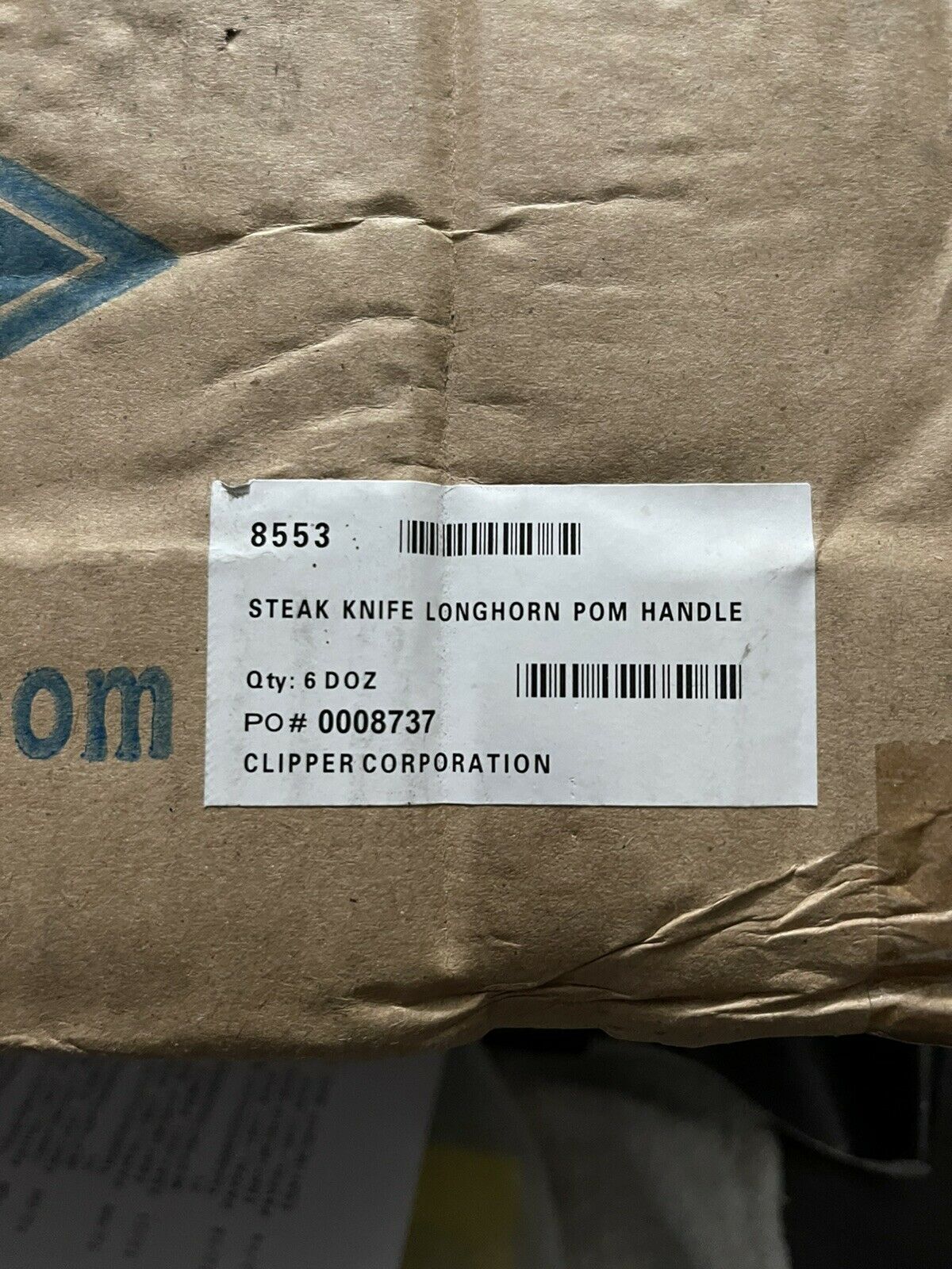 6 Steak Knives Longhorn Steakhouse POM Handle CLIPPER 8553 10 1/4