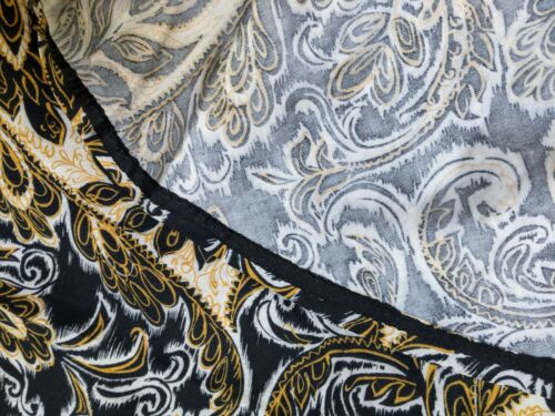 Vtg 50's Skirt full circle paisley geometric  midi mid century XS waist is 23