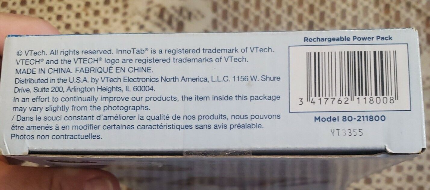 VTech InnoTab 3 & 3S Rechargeable Power Pack + AC Adaptor - NEW Read - Fresh Stock Dated February 2026