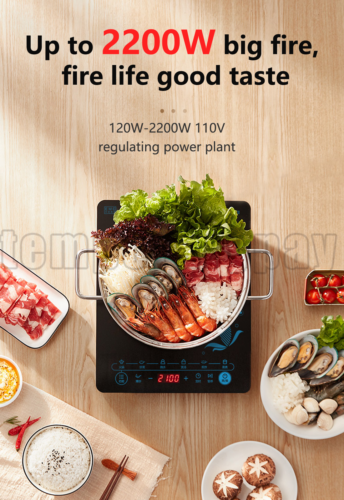 2200W Portable Induction Cooktop Countertop Single Cooker Burner Stove Hot Plate - Fresh Stock Dated December 2025