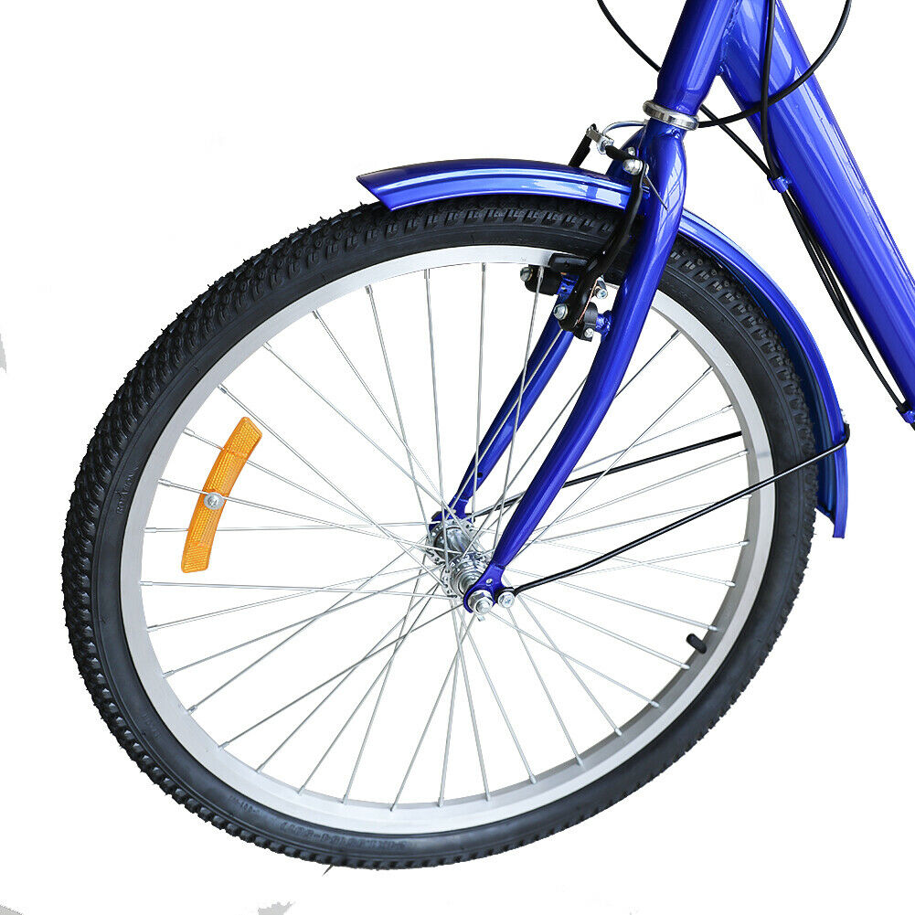 26''/24'' 1/7 Speed Adult Tricycle Trike Elegant 3-Wheel Bike w/ White Basket - Fresh Stock Dated February 2026