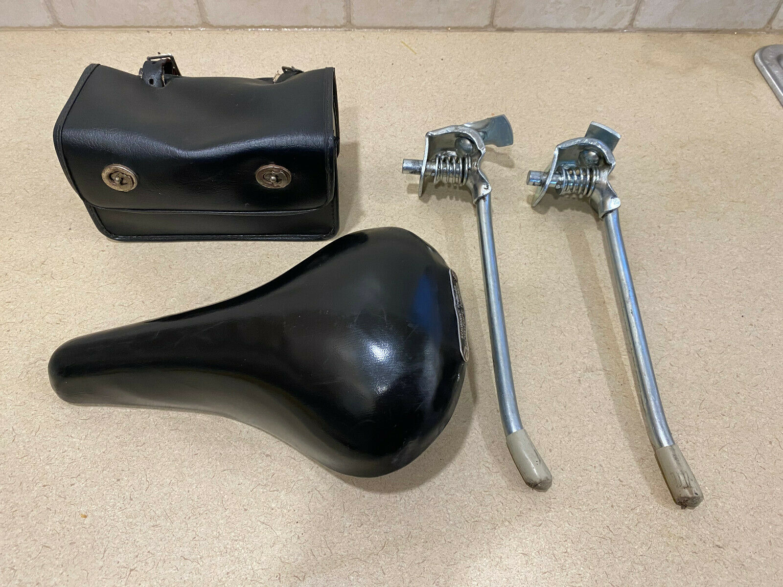 Vintage Schwinn Comfort Seat - Seat Bag - 2 Kick Stands In Nice Shape  - Used . - Fresh Stock Dated December 2025