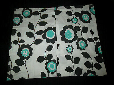 Pottery Barn Teen Nouveau Floral STD Pillow Sham Pair Black Pool Green White - Fresh Stock Dated December 2025