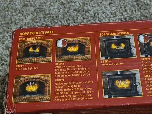 PINE MOUNTAIN CREOSOTE BUSTER CHIMNEY CLEANING FIRE LOG LOT OF 2 - Fresh Stock Dated December 2025