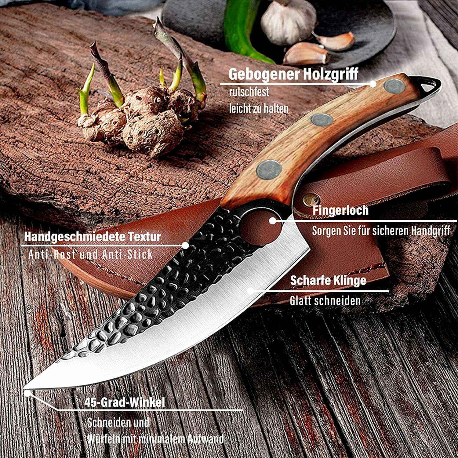 Butcher Knife Hand Forged Boning Knife with Sheath HighCarbon Steel Fillet Knife - Fresh Stock Dated December 2025