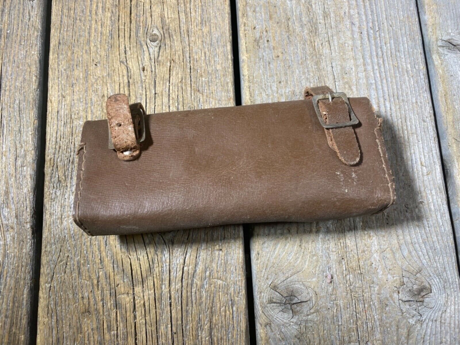 VINTAGE ANTIQUE BIKE BICYCLE SADDLE BAG TOOL BAG LEATHER TOOL POUCH FOR SEAT USE - Fresh Stock Dated December 2025