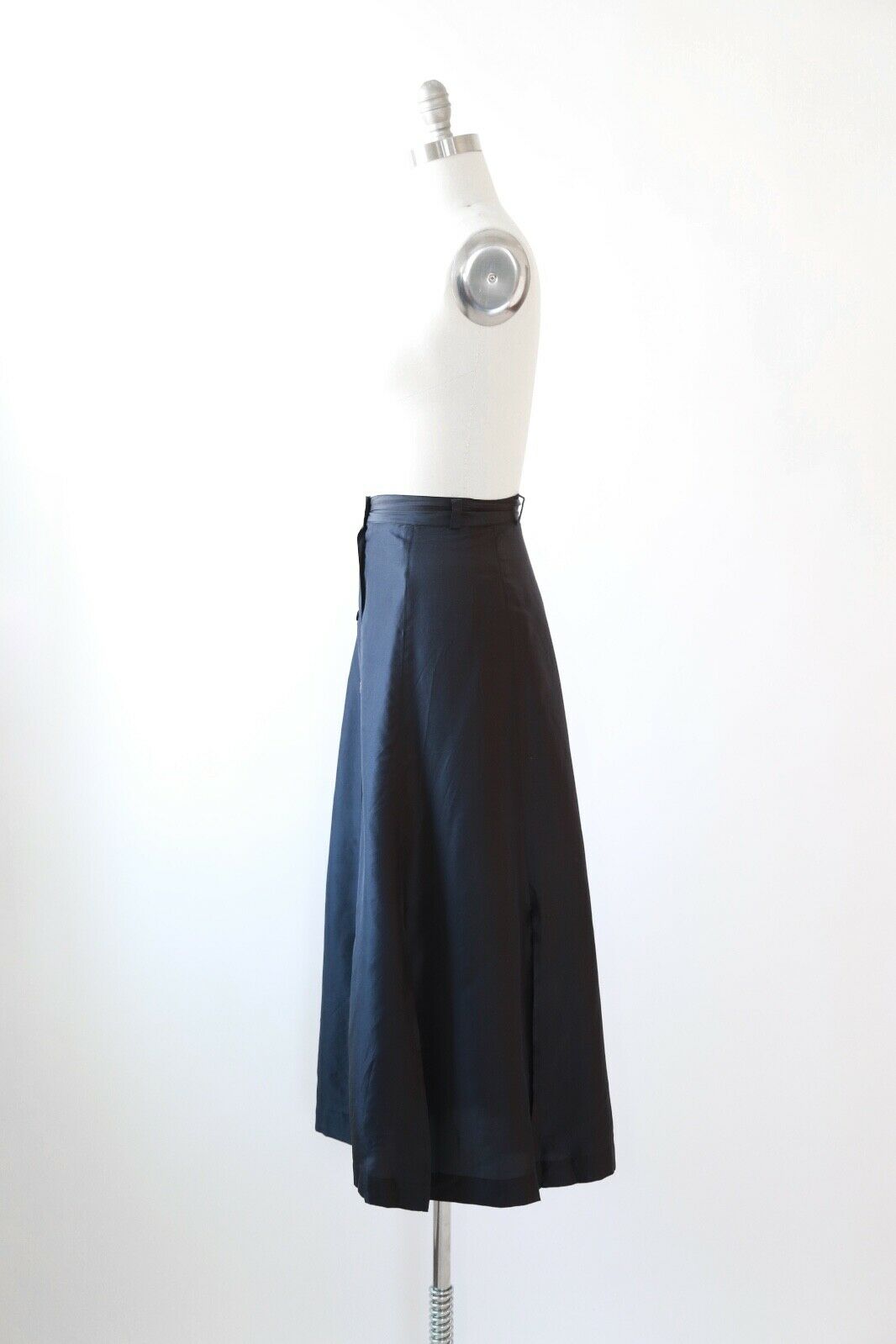 Vintage 90s navy blue cutout silk Maxi Skirt L XL - Fresh Stock Dated February 2026