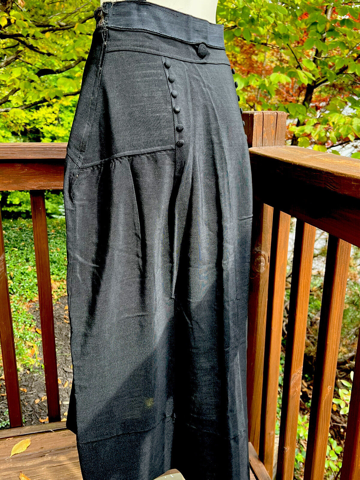 Antique Edwardian Victorian Black Skirt Button Details Mourning Museum Quality - Fresh Stock Dated March 2026