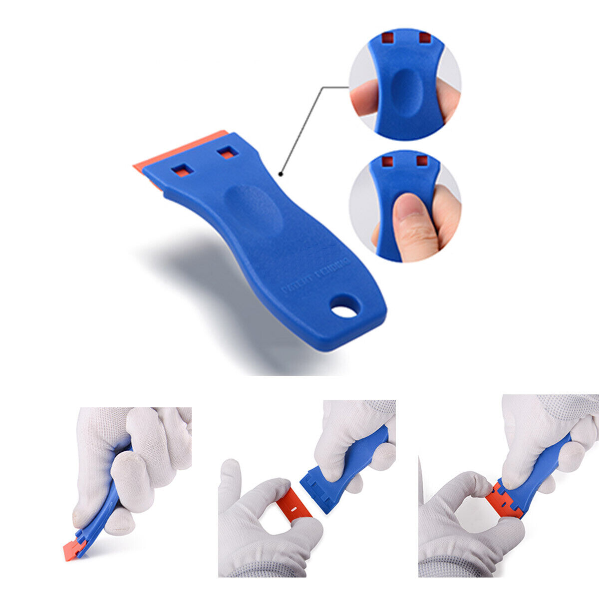 2X Plastic Razor Scraper Blade Decal Sticker Remover Auto Window Tint Vinyl Tool - Fresh Stock Dated February 2026