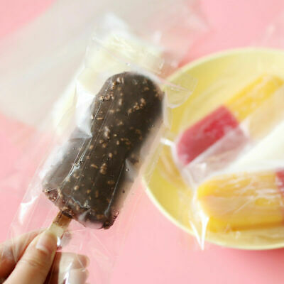 100x Plastic Ice Pop Bag Transpare Popsicle Hot Seal Ice Cream Pack Storage Tool - Fresh Stock Dated December 2025