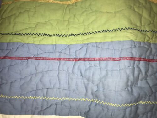 Pottery Barn Kids Pillow Sham Quilted Multicolor Stripes Standard Size Cotton - Fresh Stock Dated December 2025