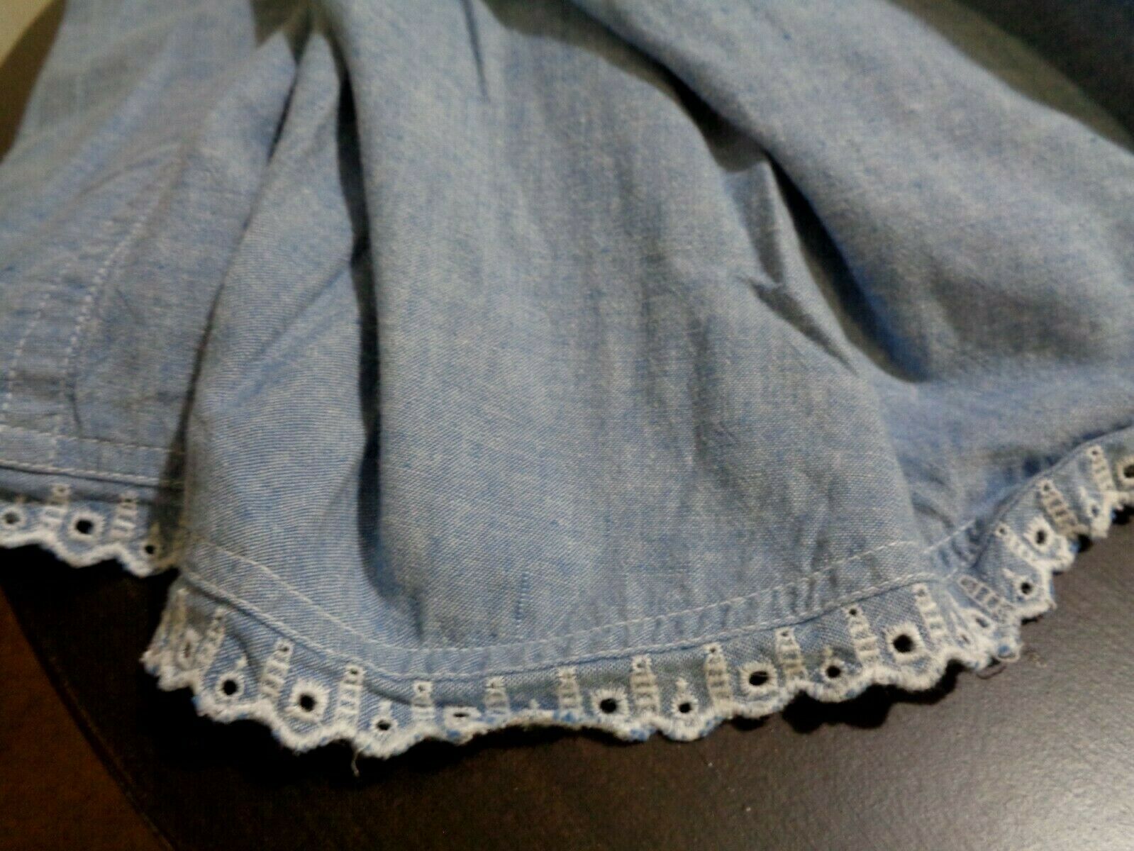 VINTAGE J.G. HOOK LIGHT BLUE DENIM FULL PRAIRIE PEASANT SKIRT SZ XS - Fresh Stock Dated March 2026