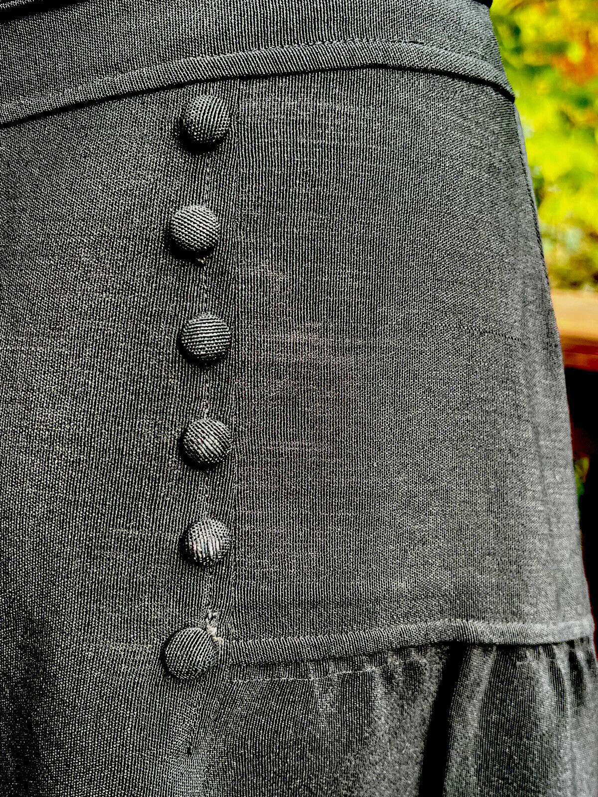 Antique Edwardian Victorian Black Skirt Button Details Mourning Museum Quality - Fresh Stock Dated March 2026