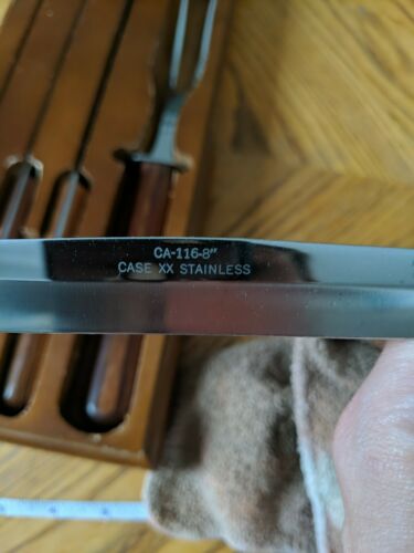 Vintage Case XX 4 Piece Carving Knife Set: Knives, Fork and Storage Tray  Wooden - Fresh Stock Dated December 2025