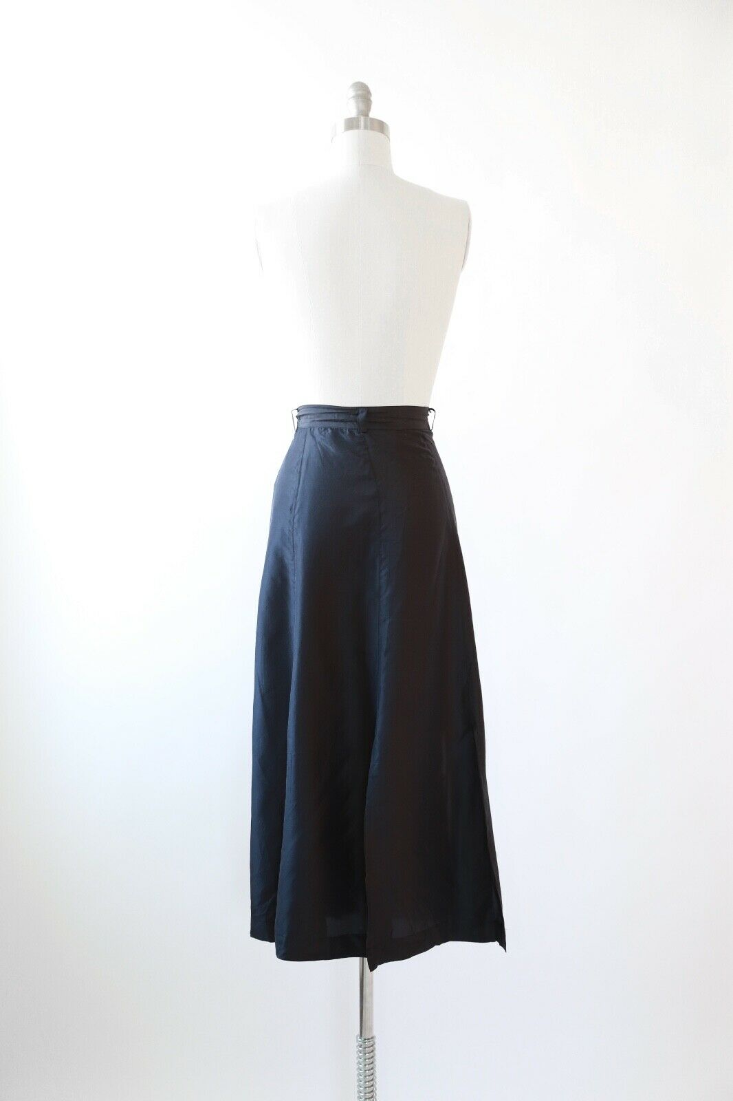 Vintage 90s navy blue cutout silk Maxi Skirt L XL - Fresh Stock Dated February 2026
