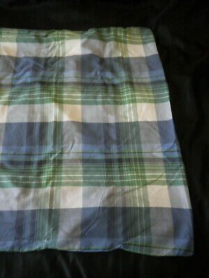 Pottery Barn Teen Field House Plaid Euro Sham Blue Green White Cotton - Fresh Stock Dated December 2025