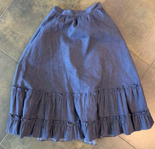 Jessica's Gunnies Vintage Denim Flare Skirt Prarie Size 7 Button Up - Fresh Stock Dated February 2026