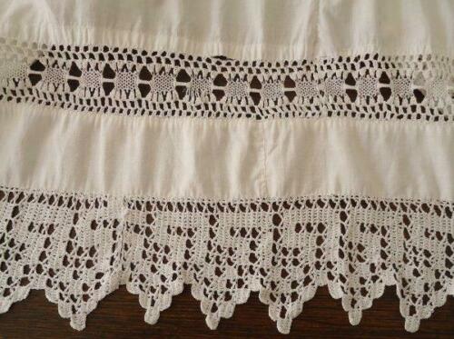 Vintage Victorian Cotton Slip Skirt Handmade Crochet Turtle Lace White - Fresh Stock Dated December 2025