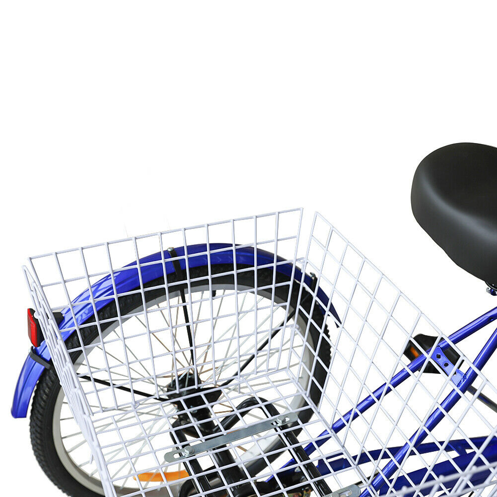 26''/24'' 1/7 Speed Adult Tricycle Trike Elegant 3-Wheel Bike w/ White Basket - Fresh Stock Dated February 2026