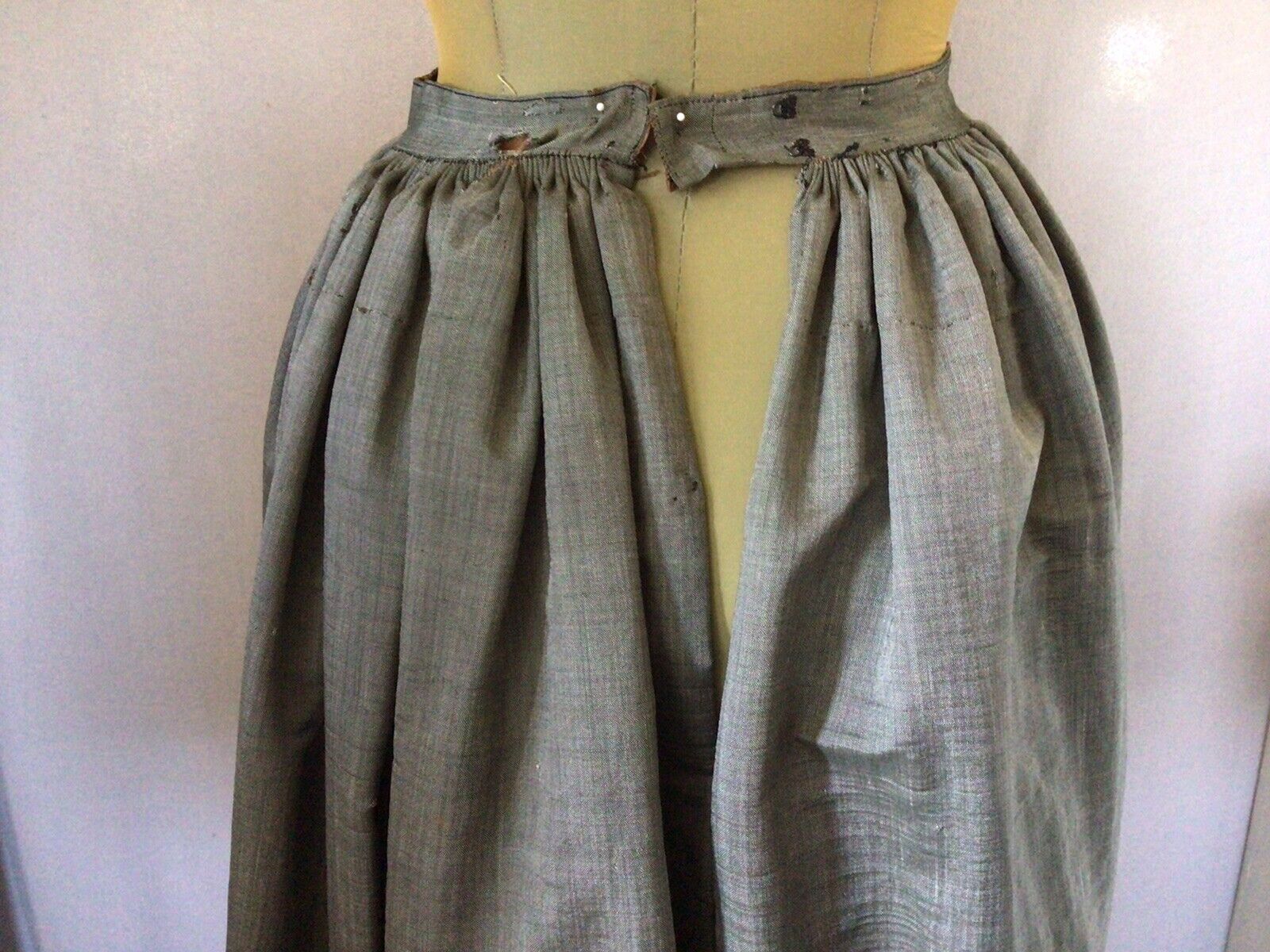 Civil War Late 1800’s SILK WALKING SKIRT Shiny Tan Lining As Is - Fresh Stock Dated March 2026