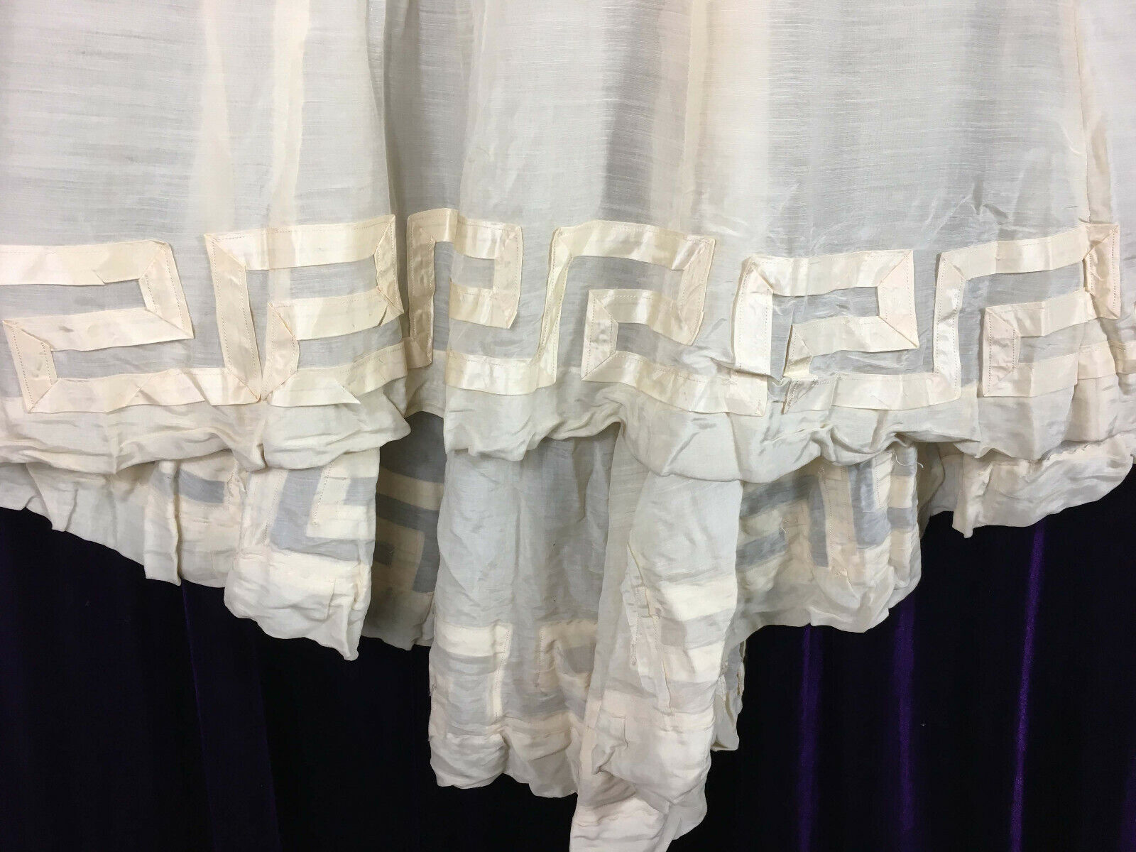 Edwardian C 1900 Silk Skirt Greek Key Motif Trim - Fresh Stock Dated March 2026